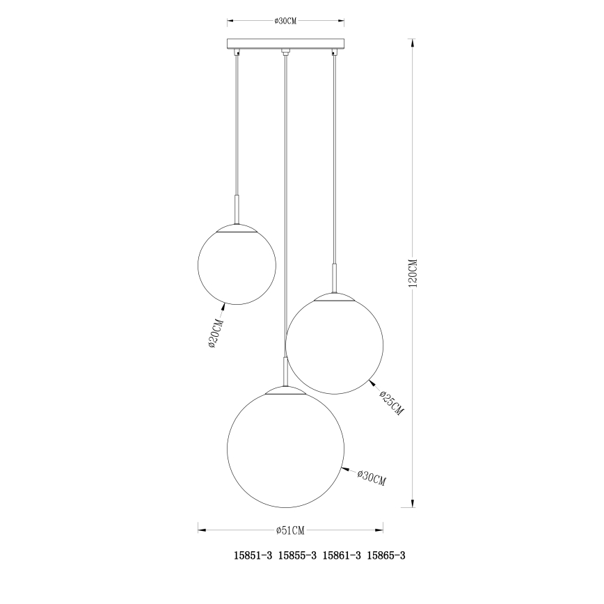 Globo - Lühter 3xE27/40W/230V d. 51 cm