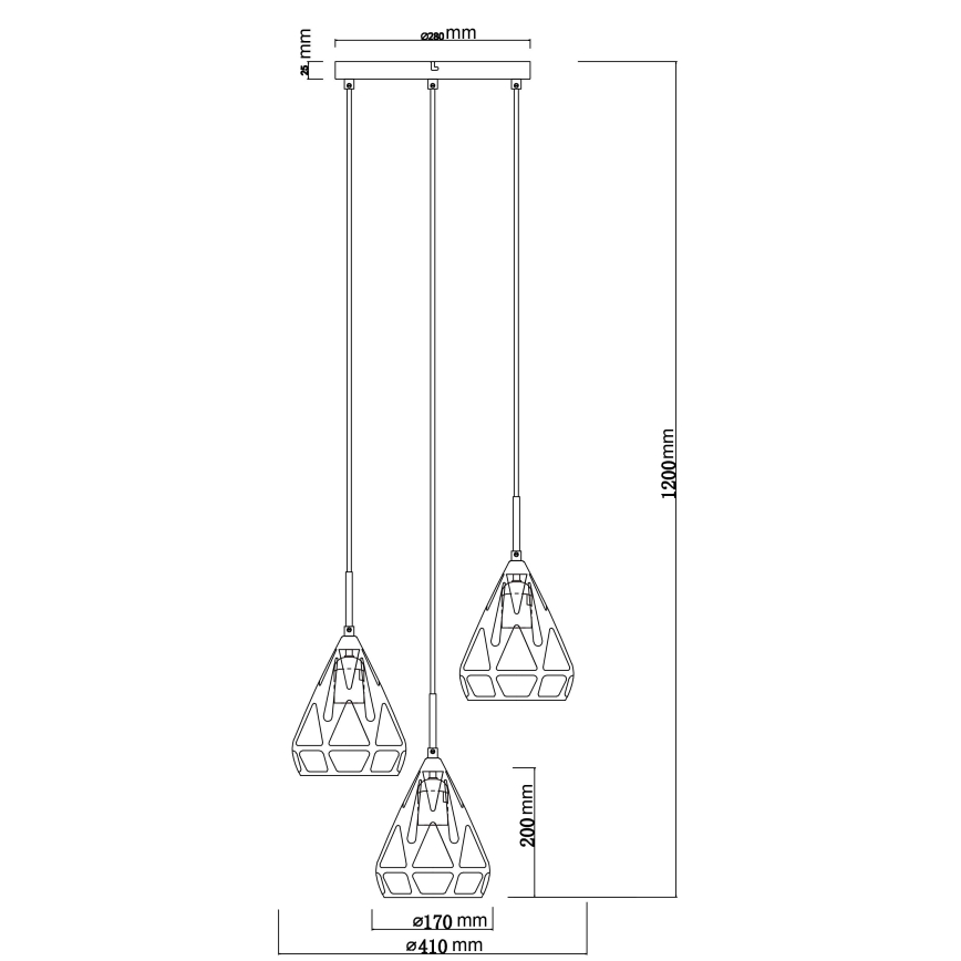 Globo - Lühter 3xE27/40W/230V