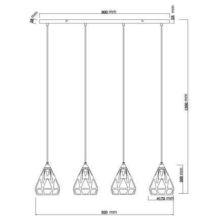Globo - Lühter 4xE27/40W/230V