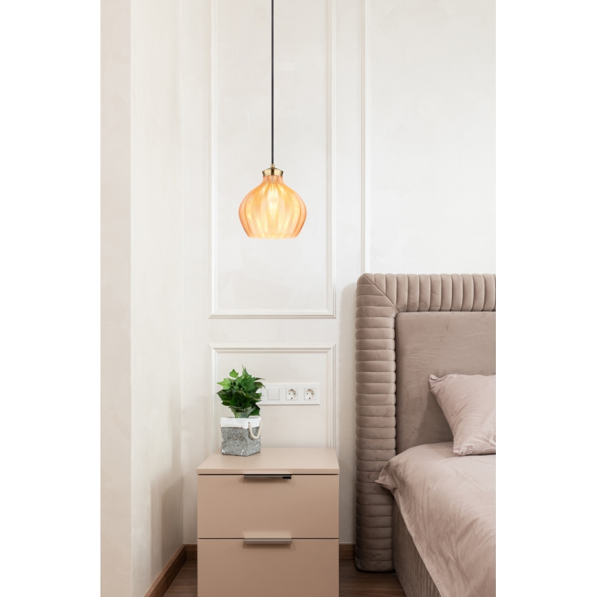 Globo - Rippvalgusti kaabliga 1xE27/60W/230V Ø 22 cm kuldne