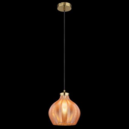 Globo - Rippvalgusti kaabliga 1xE27/60W/230V Ø 22 cm kuldne
