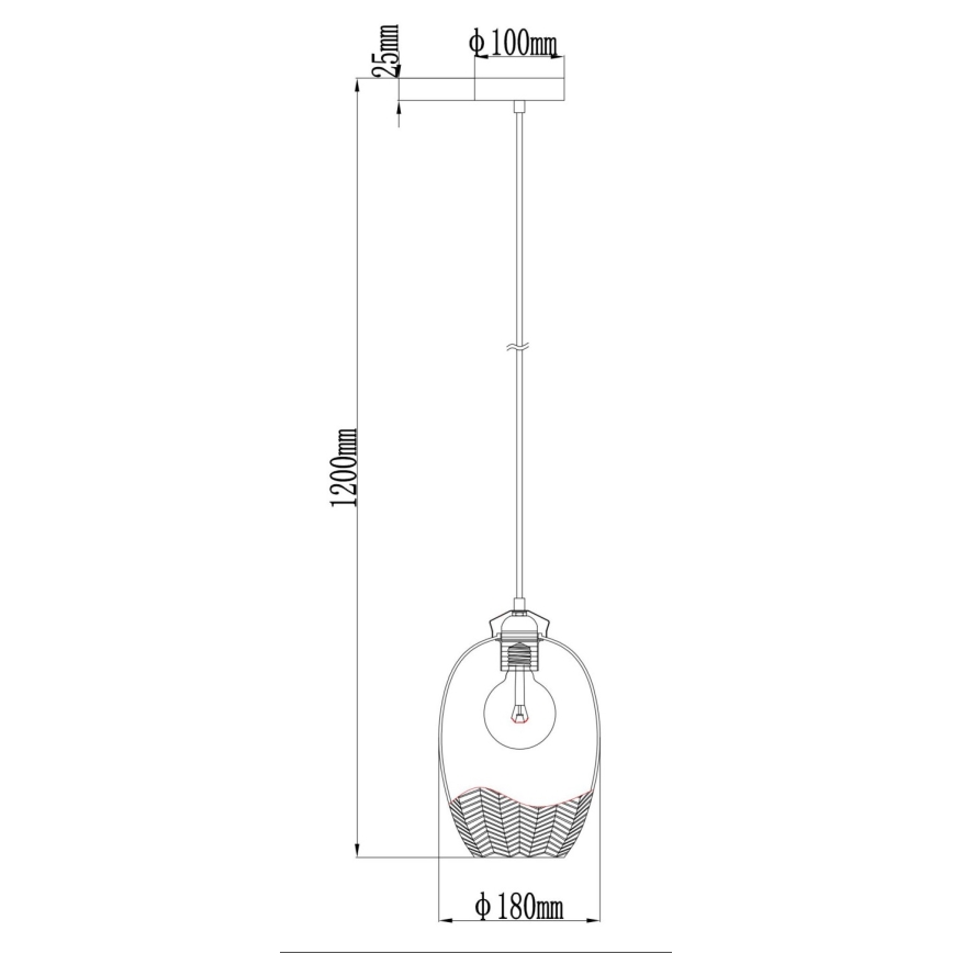 Globo - Rippvalgusti kaabliga 1xE27/60W/230V Ø 22 cm kuldne