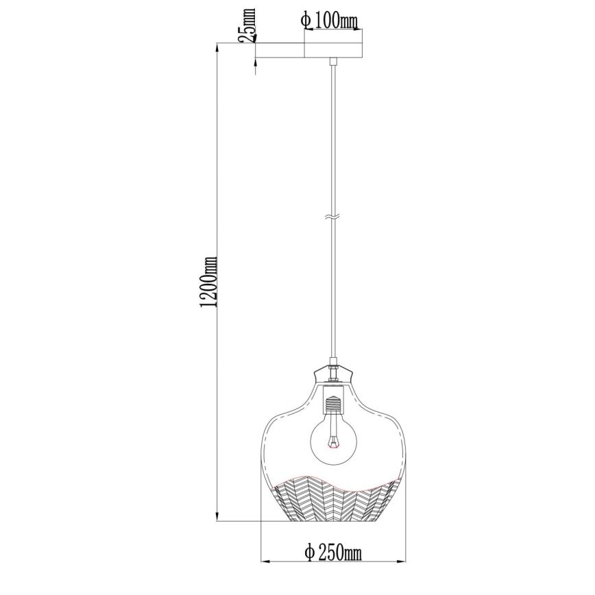 Globo - rippvalgusti kaabliga 1xE27/60W/230V läbimõõt 22 cm suitsune