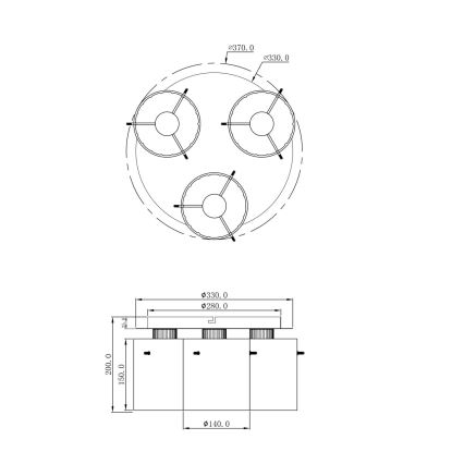 Globo - Laevalgusti 3xE27/40W/230V d. 37 cm hall