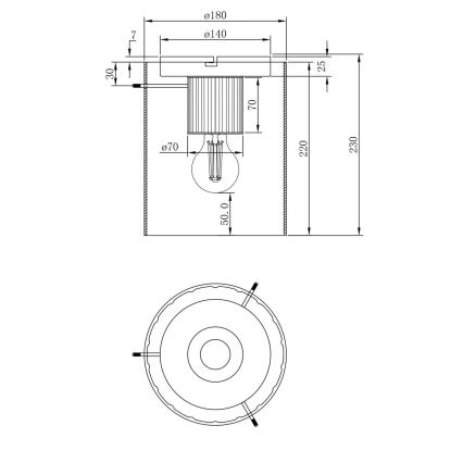 Globo - Laevalgusti 1xE27/40W/230V d. 18 cm pruun