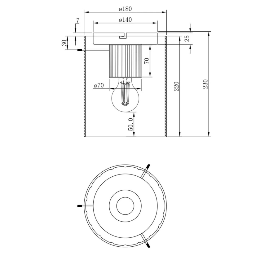 Globo - Laevalgusti 1xE27/40W/230V d. 18 cm pruun