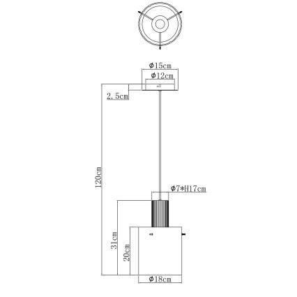 Globo - Lühter 1xE27/40W/230V d. 18 cm pruun