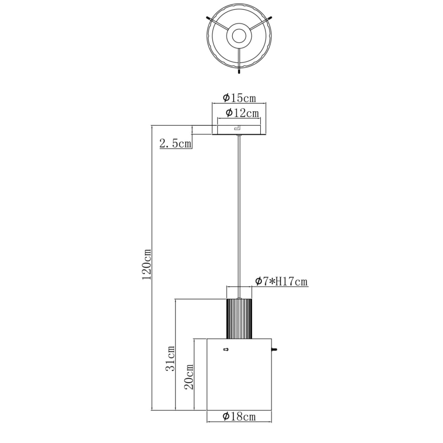 Globo - Lühter 1xE27/40W/230V d. 18 cm pruun