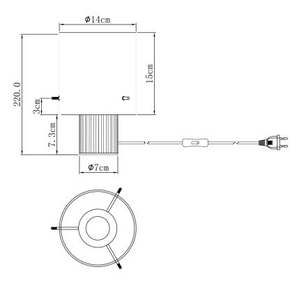 Globo - Laualamp 1xE27/40W/230V d. 14 cm hall