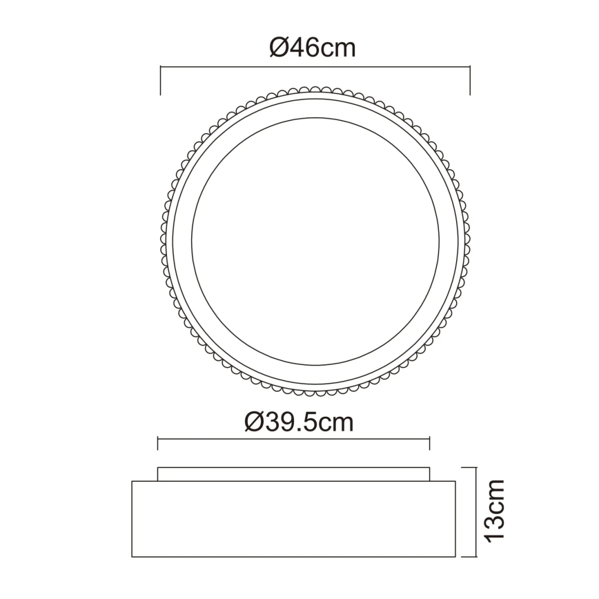 Globo - LED laelamp LED/45W/230V 2700/4000/6000K läbimõõt 46 cm must