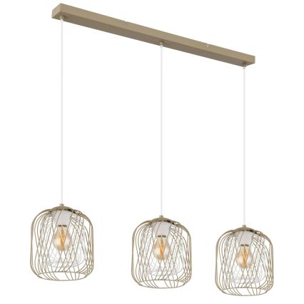 Globo - kaablil rippuv lühter 3xE27/40W/230V beež/valge