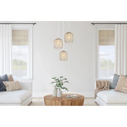 Globo - Ripplamp kaabliga 3xE27/40W/230V beež/valge