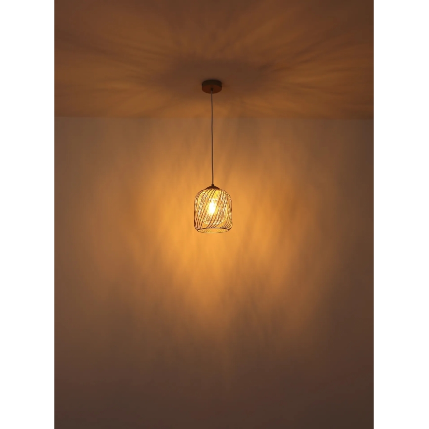 Globo - Ripatsvalgusti kaabliga 1xE27/40W/230V, läbimõõt 18 cm, beež/valge