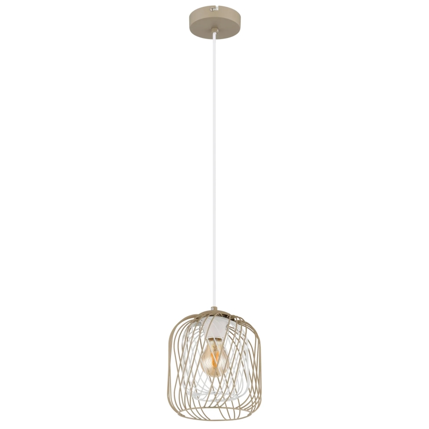 Globo - Ripatsvalgusti kaabliga 1xE27/40W/230V, läbimõõt 18 cm, beež/valge