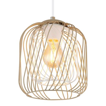 Globo - Ripatsvalgusti kaabliga 1xE27/40W/230V, läbimõõt 18 cm, beež/valge