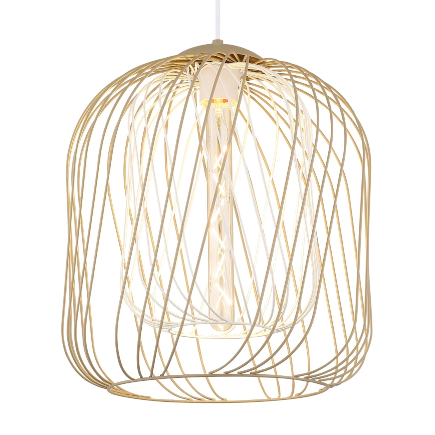 Globo - Kaabliga ripplühter 1xE27/40W/230V Ø 35 cm beež/valge