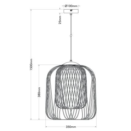 Globo - Kaabliga ripplühter 1xE27/40W/230V Ø 35 cm beež/valge