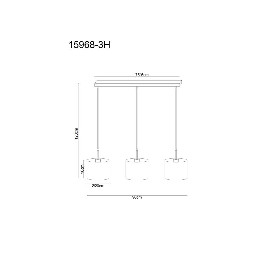 Globo - Ripplamp kaabliga 3xE27/40W/230V