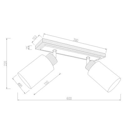 Globo - suunavalgusti 2xE27/60W/230V tamm/valge