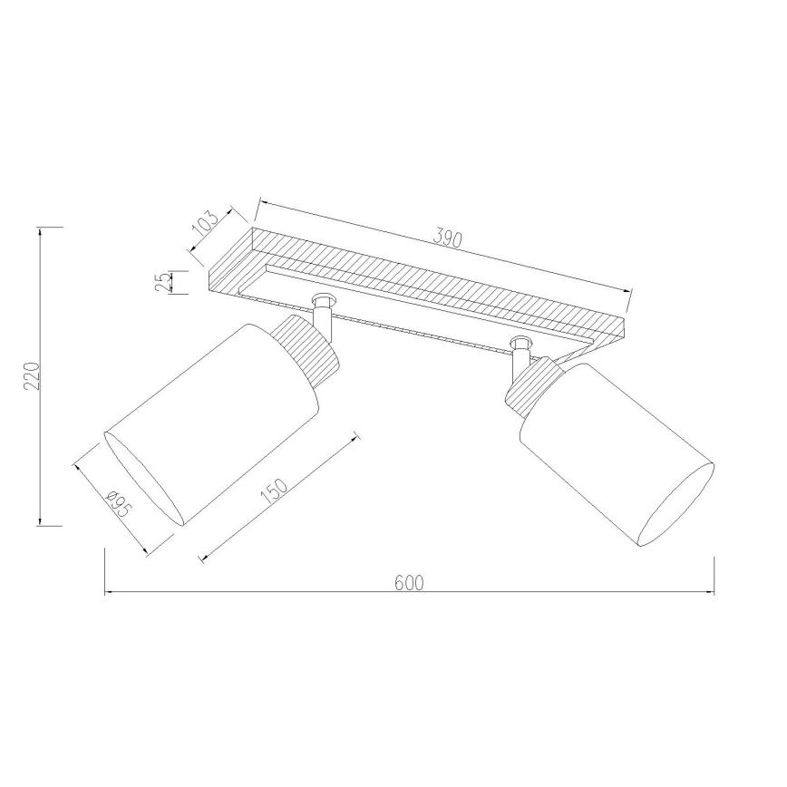 Globo - suunavalgusti 2xE27/60W/230V tamm/valge