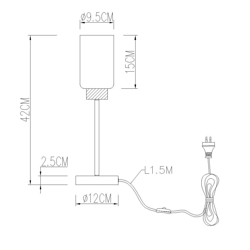 Globo - laualamp 1xE27/60W/230V must/valge