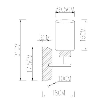 Globo - Seinavalgusti 1xE27/60W/230V tamm/valge