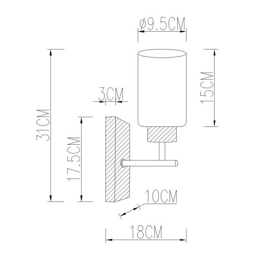 Globo - Seinavalgusti 1xE27/60W/230V tamm/valge