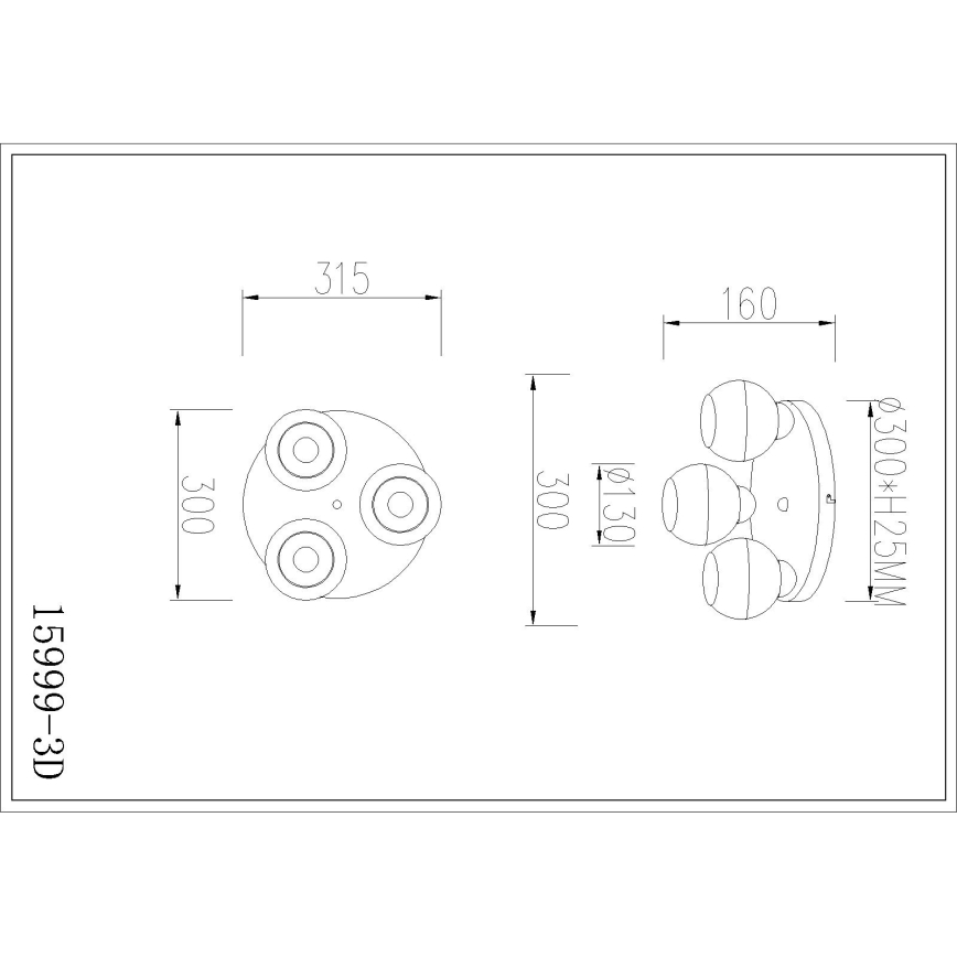 Globo - Laelamp 3xE27/60W/230V Ø 31,5 cm