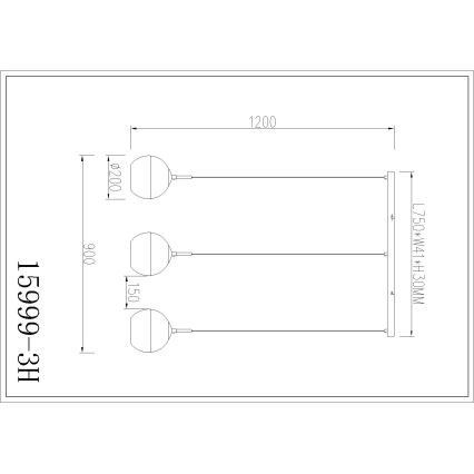 Globo - Ripplühter juhtmel 3xE27/60W/230V