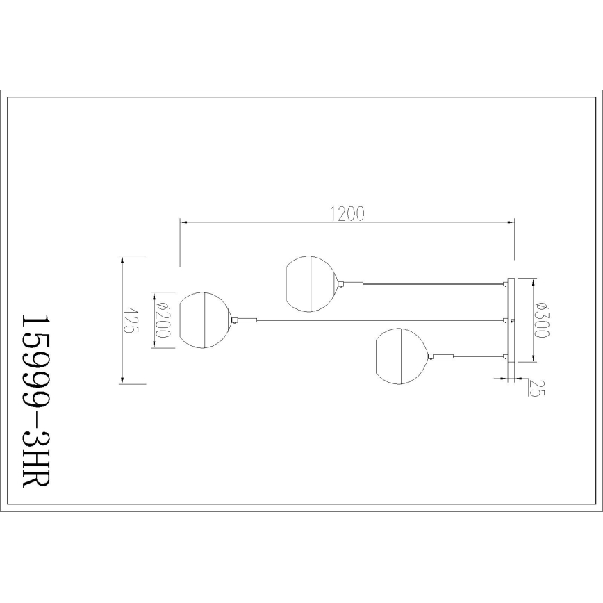 Globo - Kaabliga ripplühter 3xE27/60W/230V