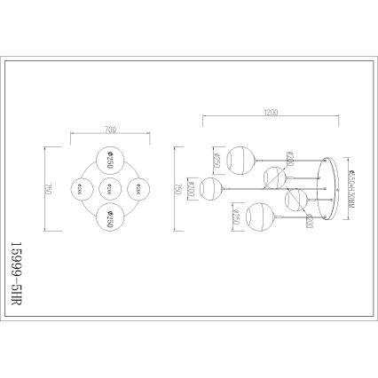 Globo - Kaabliga ripplühter 5xE27/60W/230V