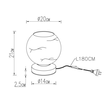 Globo - Laualamp 1xE27/60W/230V
