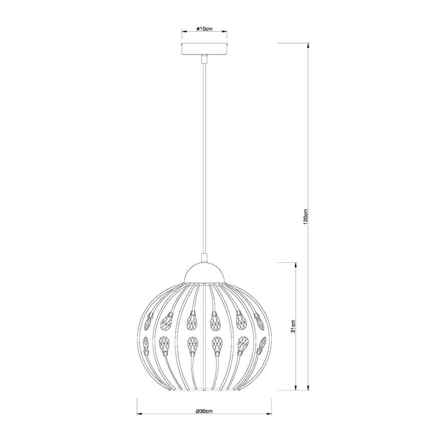 Globo - rippvalgusti kaabliga 1xE27/60W/230V Ø 30 cm