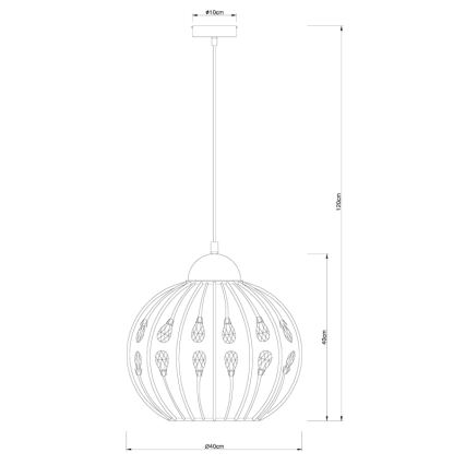 Globo - Kaabliga rippvalgusti 1xE27/60W/230V Ø 40 cm