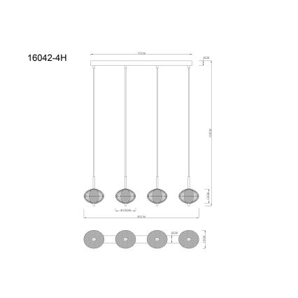 Globo - LED Lühter 4xLED/5,75W/230V 3000/4500/6500K
