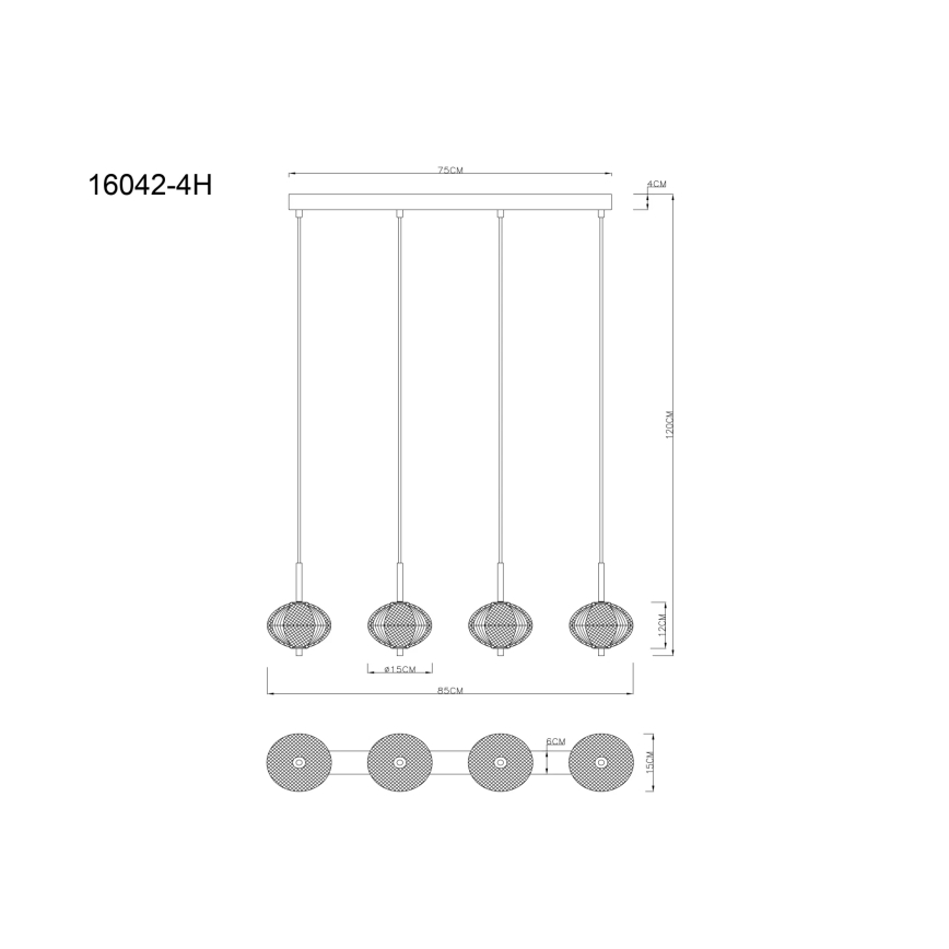 Globo - LED Lühter 4xLED/5,75W/230V 3000/4500/6500K
