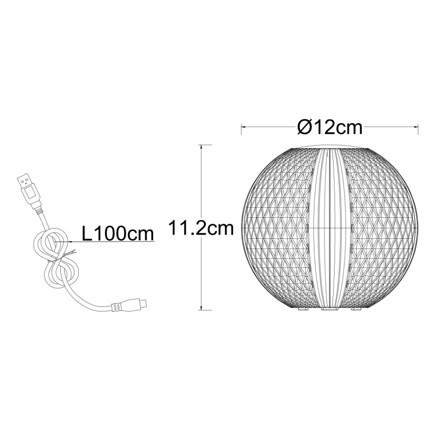 Globo - LED Hämardatav puutetundlik laualamp LED/2W/5V 1200 mAh USB läbipaistev