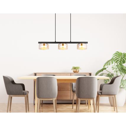 Globo - LED Lühter 3xGX53/6W/230V suitsune/pruun