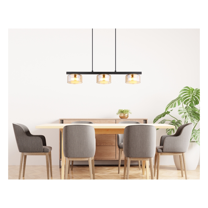 Globo - LED Lühter 3xGX53/6W/230V suitsune/pruun