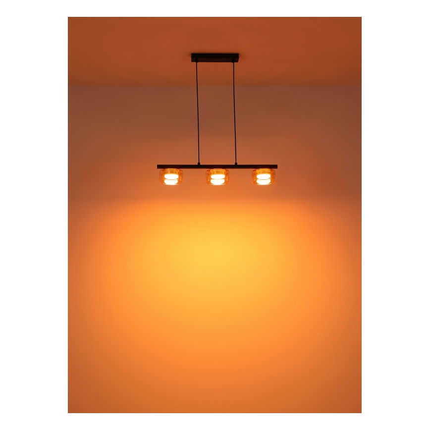 Globo - LED Lühter 3xGX53/6W/230V suitsune/pruun
