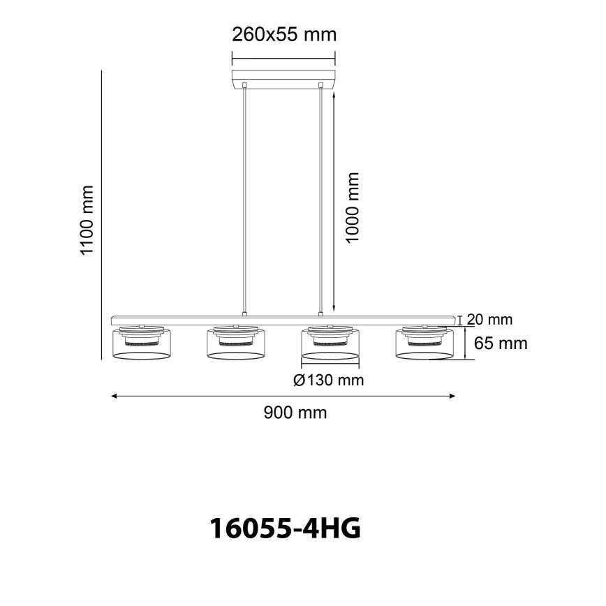 Globo - LED Lühter 4xGX53/6W/230V suitsune/pruun