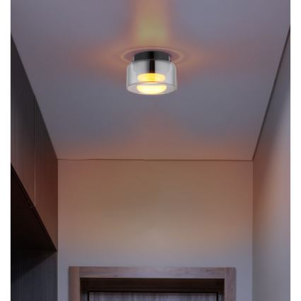 Globo - LED Laevalgusti 1xGX53/6W/230V d. 13 cm suitsune/must