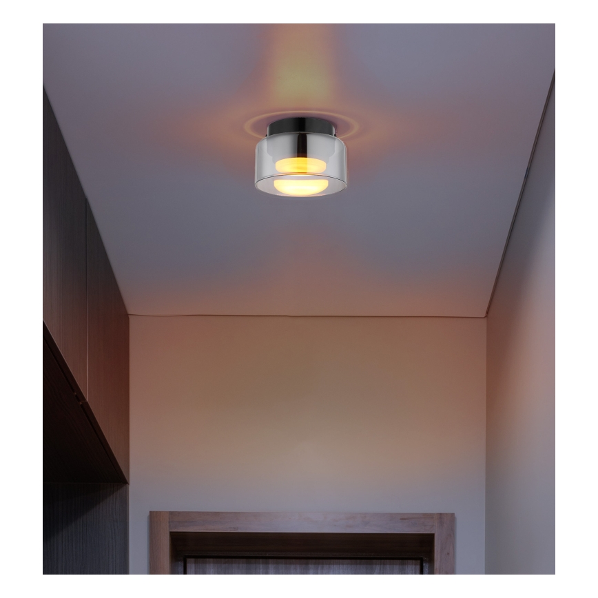 Globo - LED Laevalgusti 1xGX53/6W/230V d. 13 cm suitsune/must