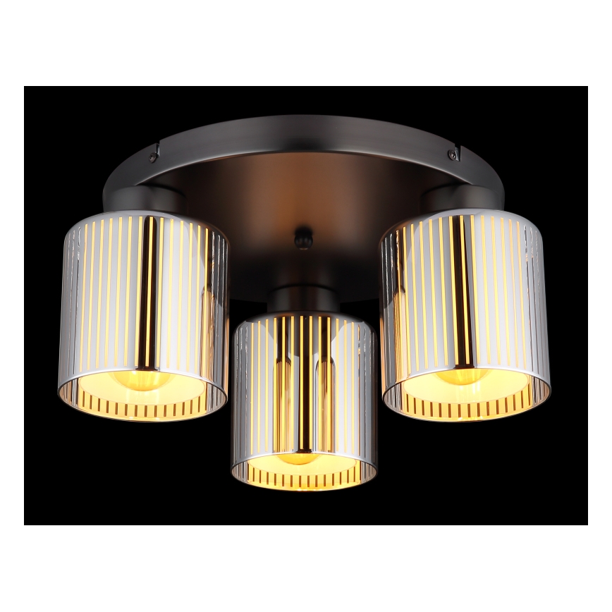 Globo - Laelamp 3xE27/60W/230V, läikiv kroom, läbimõõt 34,5 cm