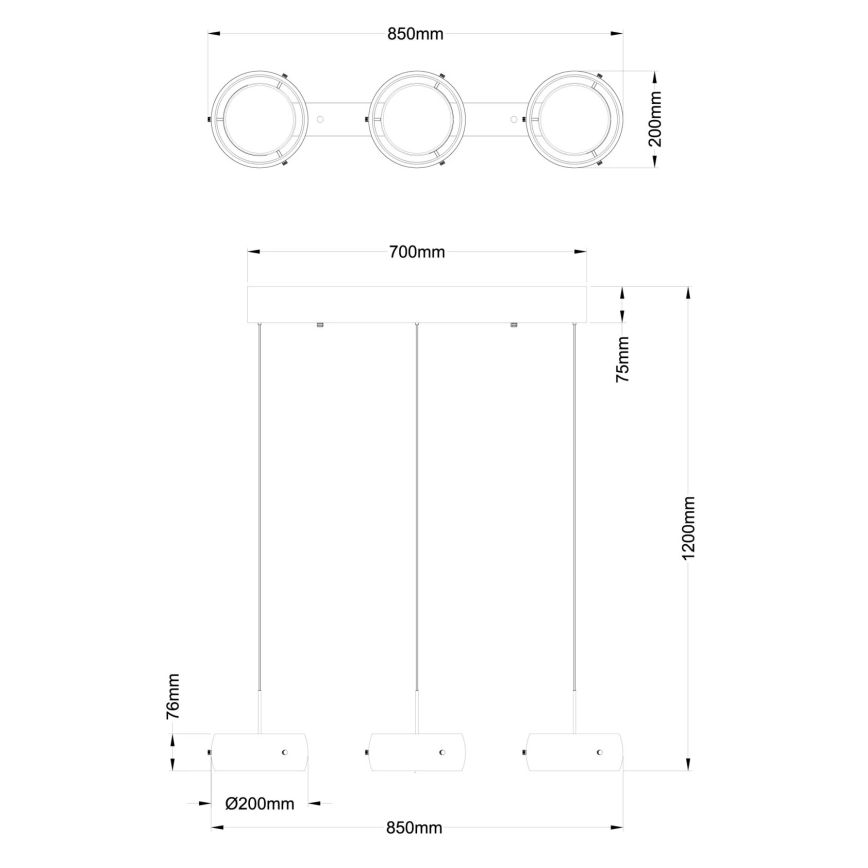 Globo - LED-rippvalgusti kaabliga LED/30W/230V 3000K