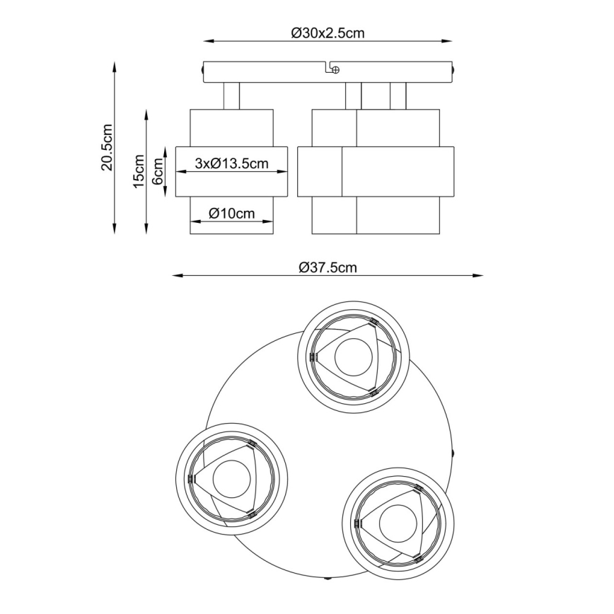 Globo - Pinnapealne laelamp 3xE27/40W/230V