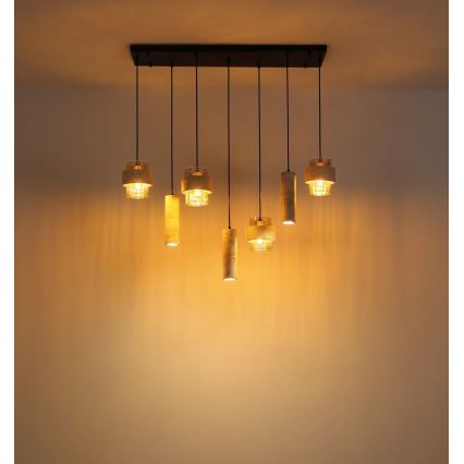 Globo - ripplamp riputuskaabliga 4xE27/40W/230V + 3xGU10/10W travertiin