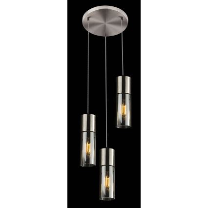 Globo - Lühter 3xE27/25W/230V d. 30 cm matt kroom