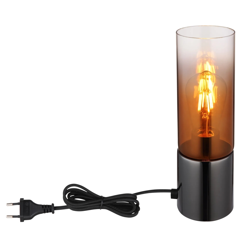 Globo - Puutetundlik laualamp 1xE27/25W/230V d. 9 cm must/vask