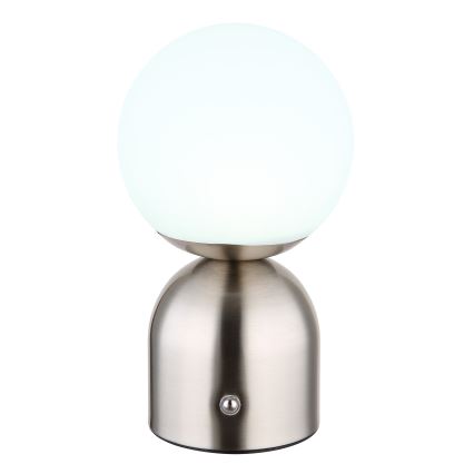 Globo - LED Hämardatav puutetundlik laualamp LED/2,5W/3,7V 2700K/4000K/6500K 1800mAh USB matt kroom